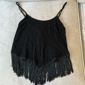 NWT - LAhearts - pacsun - black fringe top - size xs